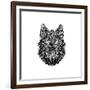 Black Woolf Head Mesh-NaxArt-Framed Premium Giclee Print