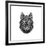 Black Woolf Head Mesh-NaxArt-Framed Premium Giclee Print