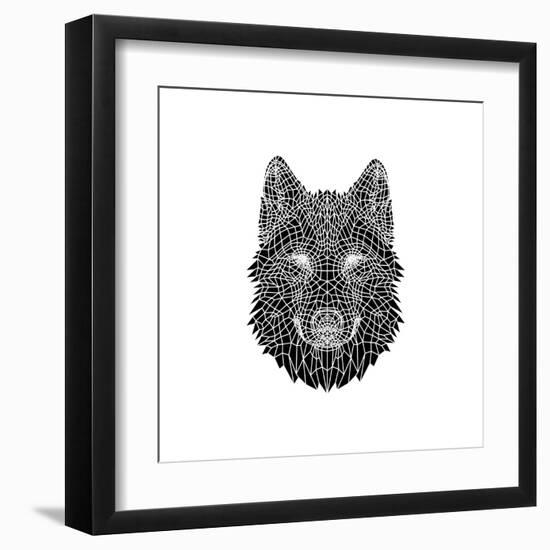 Black Woolf Head Mesh-NaxArt-Framed Art Print