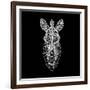 Black Zebra Head Mesh-NaxArt-Framed Art Print