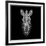 Black Zebra Head Mesh-NaxArt-Framed Art Print