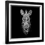 Black Zebra Head Mesh-NaxArt-Framed Art Print