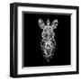 Black Zebra Head Mesh-NaxArt-Framed Art Print