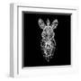 Black Zebra Head Mesh-NaxArt-Framed Art Print