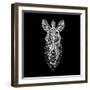 Black Zebra Head Mesh-NaxArt-Framed Art Print