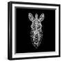 Black Zebra Head Mesh-NaxArt-Framed Art Print