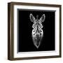 Black Zebra Head-NaxArt-Framed Art Print