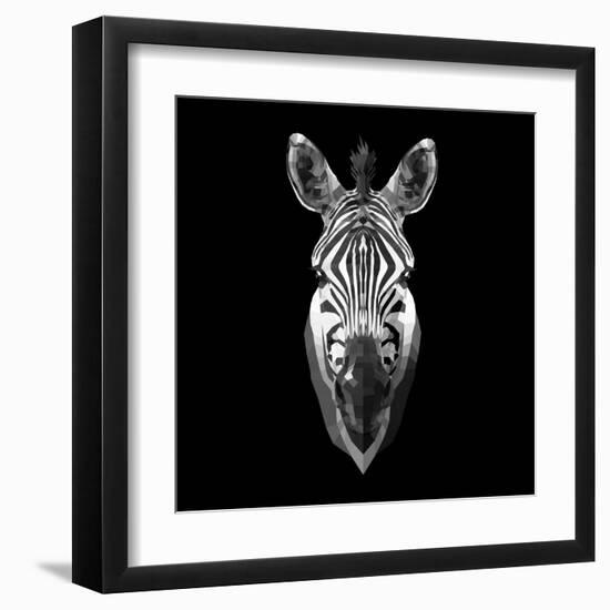 Black Zebra Head-NaxArt-Framed Art Print