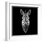 Black Zebra Head-NaxArt-Framed Art Print