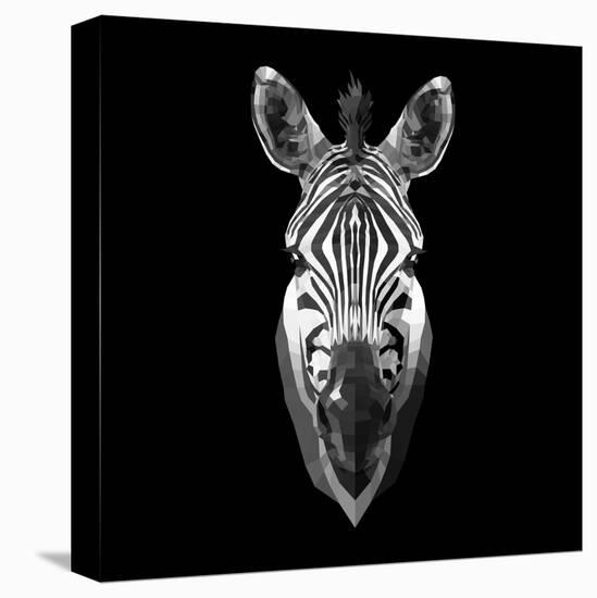 Black Zebra Head-NaxArt-Stretched Canvas