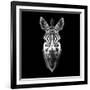 Black Zebra Head-NaxArt-Framed Art Print