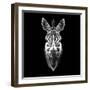 Black Zebra Head-NaxArt-Framed Art Print