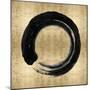 Black Zen Circle on Gold I-Ellie Roberts-Mounted Art Print