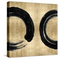 Black Zen Circle on Gold II-Ellie Roberts-Stretched Canvas
