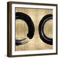 Black Zen Circle on Gold II-Ellie Roberts-Framed Art Print