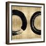 Black Zen Circle on Gold II-Ellie Roberts-Framed Art Print