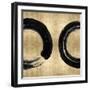 Black Zen Circle on Gold II-Ellie Roberts-Framed Art Print