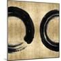 Black Zen Circle on Gold II-Ellie Roberts-Mounted Art Print