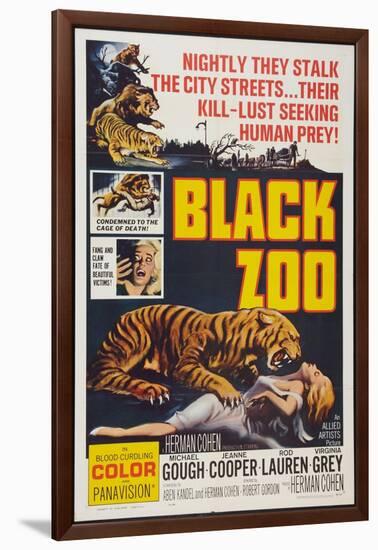 Black Zoo, poster art, 1963-null-Framed Art Print