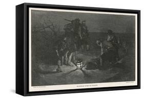 Blackbeard Blackbeard (Edward Teach) Buries His Treasure-Howard Pyle-Framed Stretched Canvas