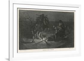 Blackbeard Blackbeard (Edward Teach) Buries His Treasure-Howard Pyle-Framed Art Print