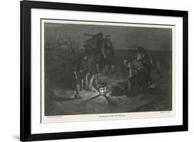 Blackbeard Blackbeard (Edward Teach) Buries His Treasure-Howard Pyle-Framed Art Print