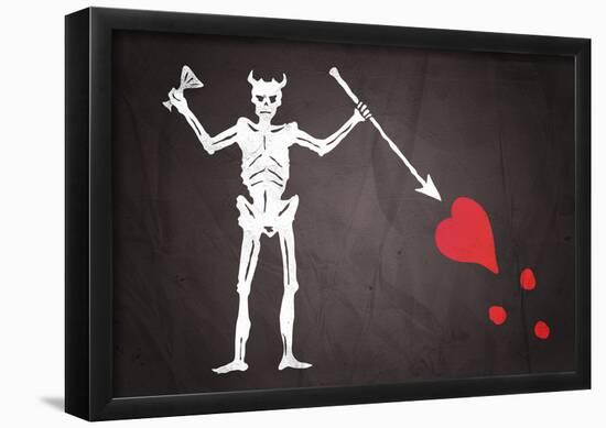 Blackbeard's Pirate Flag Print Poster-null-Framed Poster