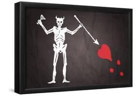 Blackbeard's Pirate Flag Print Poster-null-Framed Poster