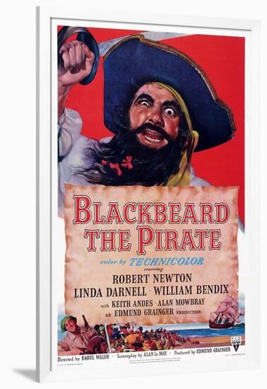 Blackbeard the Pirate, Top: Robert Newton; Bottom Left: William Bendix, 1952-null-Framed Art Print