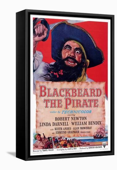 Blackbeard the Pirate, Top: Robert Newton; Bottom Left: William Bendix, 1952-null-Framed Stretched Canvas