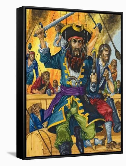 Blackbeard-Richard Hook-Framed Stretched Canvas