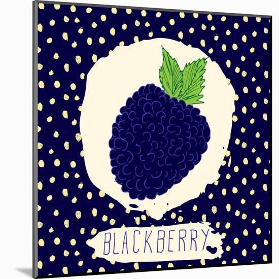 Blackberry with Dots Pattern-Anton Yanchevskyi-Mounted Art Print