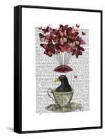 Blackbird in Teacup-Fab Funky-Framed Stretched Canvas