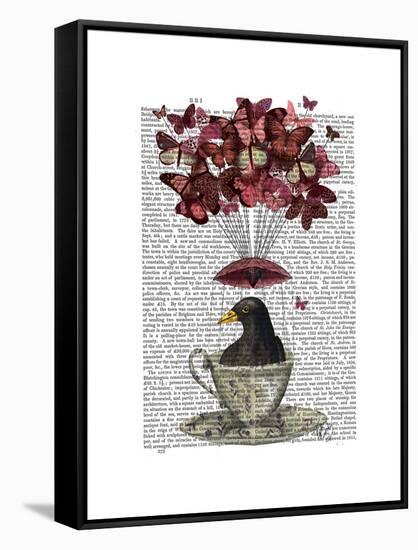 Blackbird in Teacup-Fab Funky-Framed Stretched Canvas