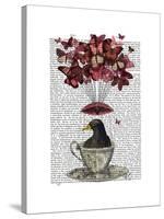Blackbird in Teacup-Fab Funky-Stretched Canvas