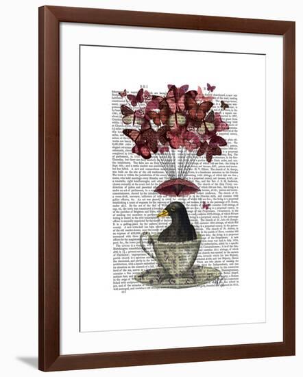 Blackbird in Teacup-Fab Funky-Framed Art Print