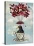 Blackbird in Teacup-Fab Funky-Stretched Canvas