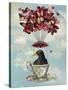 Blackbird in Teacup-Fab Funky-Stretched Canvas