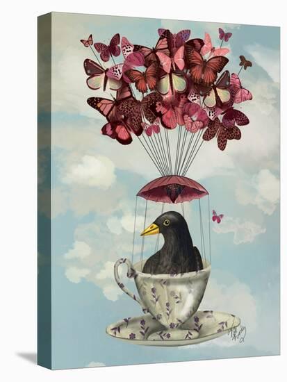 Blackbird in Teacup-Fab Funky-Stretched Canvas