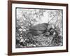 Blackbird Sits in Her Nest with Her Brood of Fledglings-null-Framed Art Print