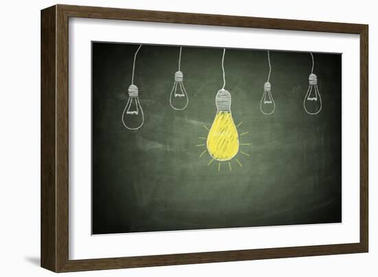 Blackboard Idea-Mazirama-Framed Art Print