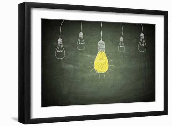 Blackboard Idea-Mazirama-Framed Art Print