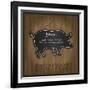 Blackboard Pig Restaurant Menu Card-Mondih-Framed Art Print