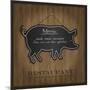 Blackboard Pig Restaurant Menu Card-Mondih-Mounted Art Print