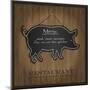 Blackboard Pig Restaurant Menu Card-Mondih-Mounted Art Print