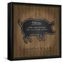 Blackboard Pig Restaurant Menu Card-Mondih-Framed Stretched Canvas