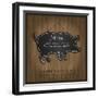 Blackboard Pig Restaurant Menu Card-Mondih-Framed Art Print