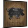 Blackboard Pig Restaurant Menu Card-Mondih-Mounted Art Print