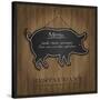 Blackboard Pig Restaurant Menu Card-Mondih-Stretched Canvas