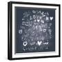 Blackboard Romantic Set-smilewithjul-Framed Art Print